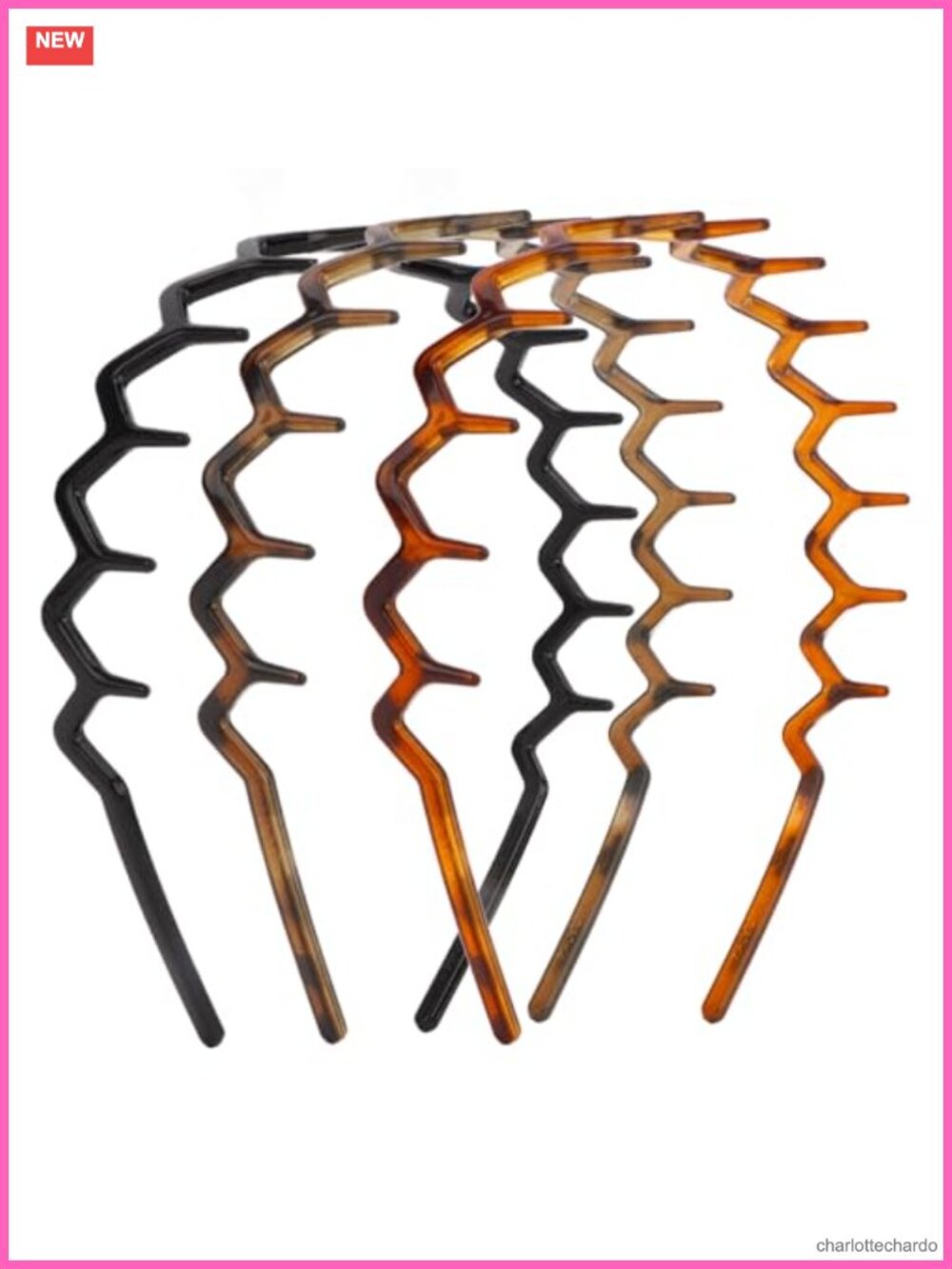 Zig Zag Headbands Plastic Hair Bands Non Slip Sharks Tooth Comb 90s Wavy